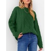 image:imageANRABESS Womens Cable Knit Oversized Fuzzy Cotton Blend SweatersGreen