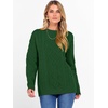 image:imageANRABESS Womens Cable Knit Oversized Fuzzy Cotton Blend SweatersGreen