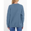 image:imageANRABESS Womens Cable Knit Oversized Fuzzy Cotton Blend SweatersGrey Blue