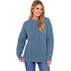 image:imageANRABESS Womens Cable Knit Oversized Fuzzy Cotton Blend SweatersGrey Blue