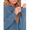 image:imageANRABESS Womens Cable Knit Oversized Fuzzy Cotton Blend SweatersGrey Blue