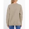 image:imageANRABESS Womens Cable Knit Oversized Fuzzy Cotton Blend SweatersKhaki
