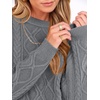 image:imageANRABESS Womens Cable Knit Oversized Fuzzy Cotton Blend SweatersLight Grey