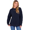 image:imageANRABESS Womens Cable Knit Oversized Fuzzy Cotton Blend SweatersNavy Blue