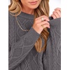 image:imageANRABESS Womens Cable Knit Oversized Fuzzy Cotton Blend SweatersNutmeg
