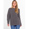 image:imageANRABESS Womens Cable Knit Oversized Fuzzy Cotton Blend SweatersNutmeg