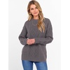 image:imageANRABESS Womens Cable Knit Oversized Fuzzy Cotton Blend SweatersNutmeg