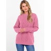 image:imageANRABESS Womens Cable Knit Oversized Fuzzy Cotton Blend SweatersPink