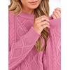 image:imageANRABESS Womens Cable Knit Oversized Fuzzy Cotton Blend SweatersPink