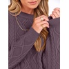 image:imageANRABESS Womens Cable Knit Oversized Fuzzy Cotton Blend SweatersPurple