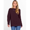 image:imageANRABESS Womens Cable Knit Oversized Fuzzy Cotton Blend SweatersWine Red