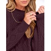 image:imageANRABESS Womens Cable Knit Oversized Fuzzy Cotton Blend SweatersWine Red
