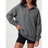 image:imageANRABESS Womens Oversized Button Up Henley SweatshirtsGrey