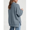 image:imageANRABESS Womens Oversized Button Up Henley SweatshirtsGrey Blue