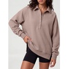image:imageANRABESS Womens Oversized Button Up Henley SweatshirtsMocha