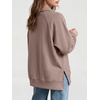image:imageANRABESS Womens Oversized Button Up Henley SweatshirtsMocha
