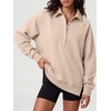 image:imageANRABESS Womens Oversized Button Up Henley SweatshirtsParchment