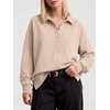 image:imageANRABESS Womens Oversized Button Up Henley SweatshirtsParchment