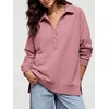image:imageANRABESS Womens Oversized Button Up Henley SweatshirtsPink