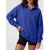 image:imageANRABESS Womens Oversized Button Up Henley SweatshirtsRoyal Blue
