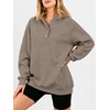 image:imageANRABESS Womens Oversized Hoodies V Neck Henley SweatshirtsGray KhakiL