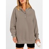 image:imageANRABESS Womens Oversized Hoodies V Neck Henley SweatshirtsGray KhakiL