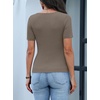 image:imageANRABESS Womens Short Sleeve Sweater Scalloped Scoop Neck TopsCamel