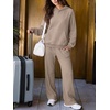 image:imageANRABESS Womens Waffle Knit Oversized Hoodie Sweatshirts Mocha XL