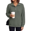 image:imageANRABESS Waffle Knit Sweatshirt for Women Henley ShirtsDeep Army Green