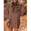image:imageANRABESS Sweater Dress for Women Oversized Cable Knit Fall Long SleeveBrown