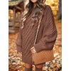 image:imageANRABESS Sweater Dress for Women Oversized Cable Knit Fall Long SleeveBrown