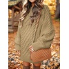 image:imageANRABESS Sweater Dress for Women Oversized Cable Knit Fall Long SleeveKhaki