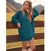 image:imageANRABESS Sweater Dress for Women Oversized Cable Knit Fall Long SleeveOpal
