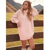 image:imageANRABESS Sweater Dress for Women Oversized Cable Knit Fall Long SleevePink