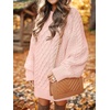 image:imageANRABESS Sweater Dress for Women Oversized Cable Knit Fall Long SleevePink