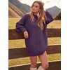 image:imageANRABESS Sweater Dress for Women Oversized Cable Knit Fall Long SleevePurple