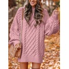 image:imageANRABESS Sweater Dress for Women Oversized Cable Knit Fall Long SleeveRed Pink