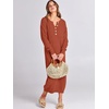 image:imageANRABESS Women Fall Long Sleeve Waffle Knit Midi Sweater DressBrick Red