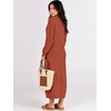 image:imageANRABESS Women Fall Long Sleeve Waffle Knit Midi Sweater DressBrick Red