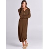 image:imageANRABESS Women Fall Long Sleeve Waffle Knit Midi Sweater DressBrown