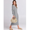 image:imageANRABESS Women Fall Long Sleeve Waffle Knit Midi Sweater DressGrey