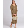 image:imageANRABESS Women Fall Long Sleeve Waffle Knit Midi Sweater DressKhaki