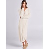 image:imageANRABESS Women Fall Long Sleeve Waffle Knit Midi Sweater DressLight Apricot