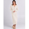 image:imageANRABESS Women Fall Long Sleeve Waffle Knit Midi Sweater DressLight Apricot