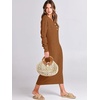 image:imageANRABESS Women Fall Long Sleeve Waffle Knit Midi Sweater DressLight Khaki