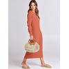 image:imageANRABESS Women Fall Long Sleeve Waffle Knit Midi Sweater DressOrange
