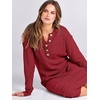 image:imageANRABESS Women Fall Long Sleeve Waffle Knit Midi Sweater DressRed