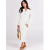 image:imageANRABESS Women Fall Long Sleeve Waffle Knit Midi Sweater DressWhite