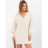 image:imageANRABESS Women Sweater Dress Oversized V Neck Cable Knit Fall Long SleeveBeige