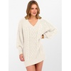 image:imageANRABESS Women Sweater Dress Oversized V Neck Cable Knit Fall Long SleeveBeige